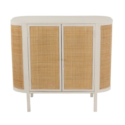 Complete ronde woonkamer in wit hout en natuurlijk rotan | molly