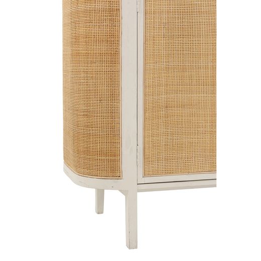 Complete ronde woonkamer in wit hout en natuurlijk rotan | molly