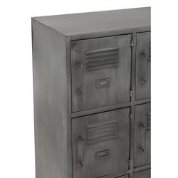 Buffet avec 9 portes en métal argenté, 86x41x113,5 cm