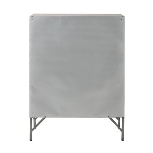 Buffet avec 9 portes en métal argenté, 86x41x113,5 cm