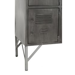 Buffet avec 9 portes en métal argenté, 86x41x113,5 cm