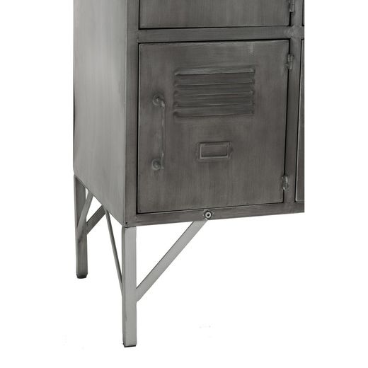 Buffet avec 9 portes en métal argenté, 86x41x113,5 cm