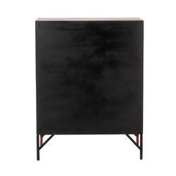 Rød metal 9-dørs skænk, 86x42x113,7 cm