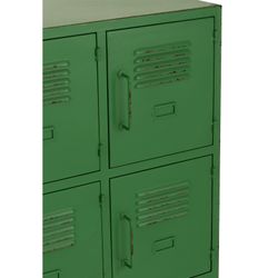 Sideboard mit 9 Türen aus grünem Metall, 86 x 42 x 113 cm