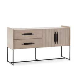 Ceder en metalen dressoir, 150x46x86cm