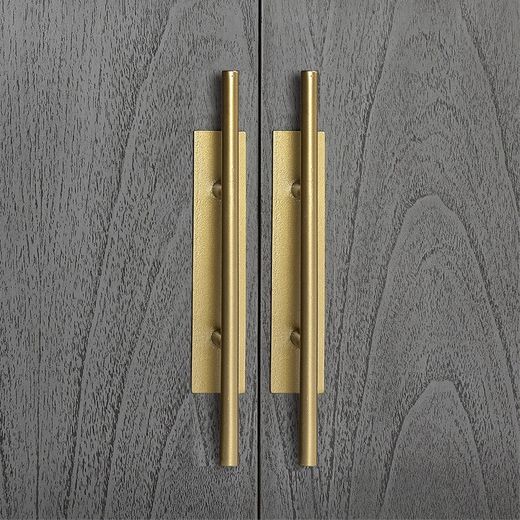 Kredens metalowy cedrowo-szary/złoty, 150x46x86cm