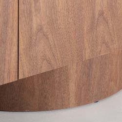 Aparador de chapa de nogal y mármol sintético en color nogal y beige, 180 x 40 x 85 cm | Dune