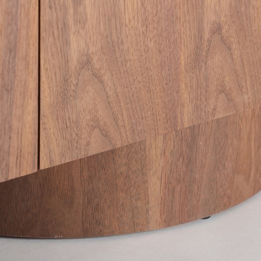 Aparador de chapa de nogal y mármol sintético en color nogal y beige, 180 x 40 x 85 cm | Dune