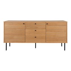 Oak veneer sideboard in natural, 150 x 40 x 74 cm | Kyoto