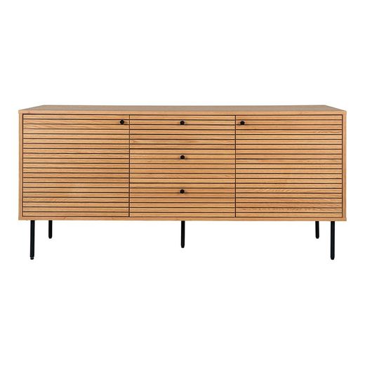 Oak veneer sideboard in natural, 150 x 40 x 74 cm | Kyoto