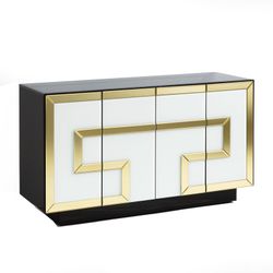 Multicolored glass sideboard, 140x45x80 cm