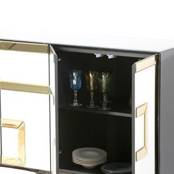 Multicolored glass sideboard, 140x45x80 cm