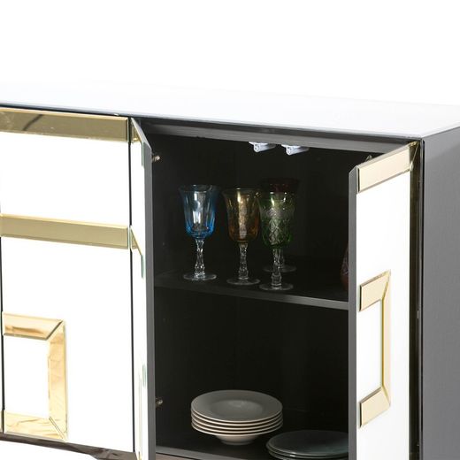 Multicolored glass sideboard, 140x45x80 cm
