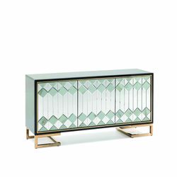 Buffet en verre noir, 150x45x80 cm