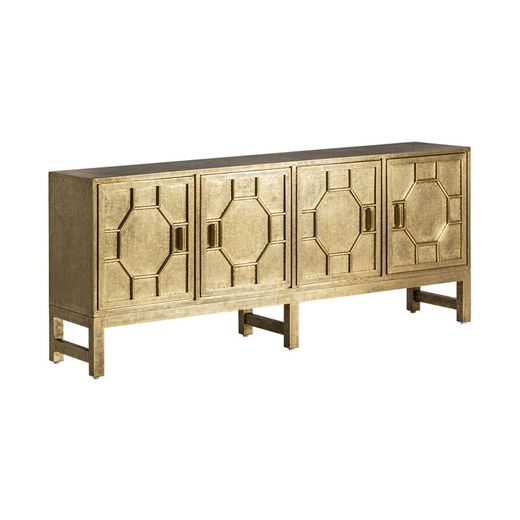 Buffet en laiton doré Recke, 183x40x77cm