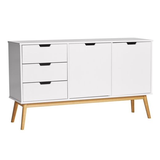 Komplettes Wohnzimmer in Weißkiefernholz, 3-teilig