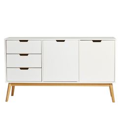 Komplettes Wohnzimmer in Weißkiefernholz, 3-teilig