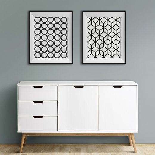 Komplettes Wohnzimmer in Weißkiefernholz, 3-teilig