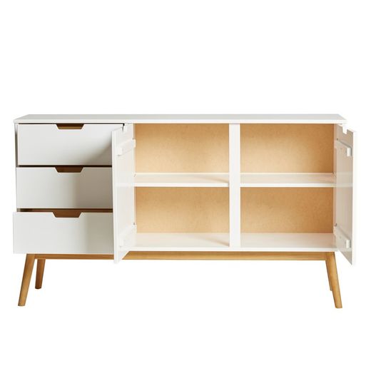 Komplettes Wohnzimmer in Weißkiefernholz, 3-teilig