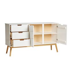 Komplettes Wohnzimmer in Weißkiefernholz, 3-teilig