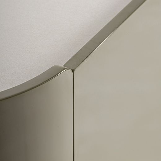 Aparador de madera con detalles cerámicos en verde pastel y blanco, 160 x 45 x 75 cm | Stage