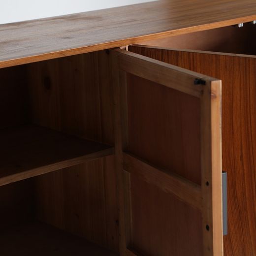Dressoir van dennenhout in bruin, 180 x 40 x 85 cm | Laurier