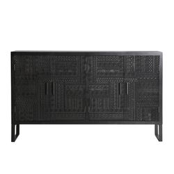 Μπουφές από τέφρα και μαύρο μέταλλο, 156 x 35 x 91 cm | Αντριμ