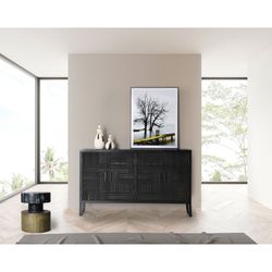 Μπουφές από τέφρα και μαύρο μέταλλο, 156 x 35 x 91 cm | Αντριμ