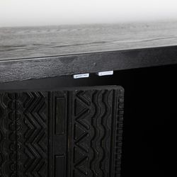Μπουφές από τέφρα και μαύρο μέταλλο, 156 x 35 x 91 cm | Αντριμ