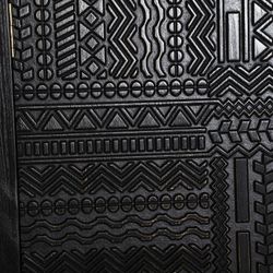 Ash wood and black metal sideboard, 156 x 35 x 91 cm | Antrim