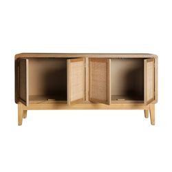 Wooden sideboard made of fir wood in natural, 160 x 40 x 80 cm | Doazit