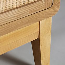 Wooden sideboard made of fir wood in natural, 160 x 40 x 80 cm | Doazit