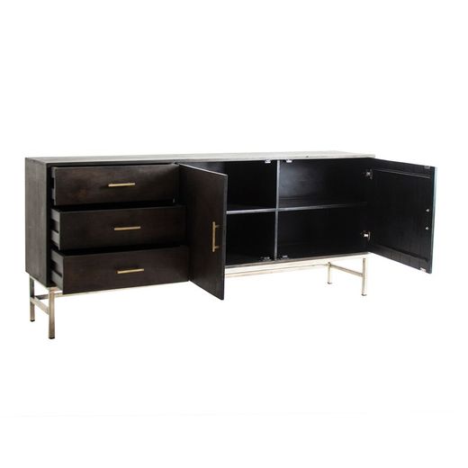Mango Wood Sideboard Tapir Black/Gold, 200x40x87cm
