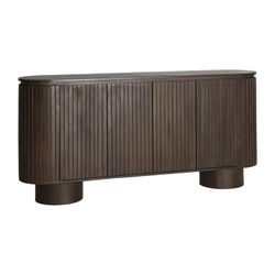 Aparador de madeira de mangueira castanho, 180 x 40 x 85 cm | Kolga