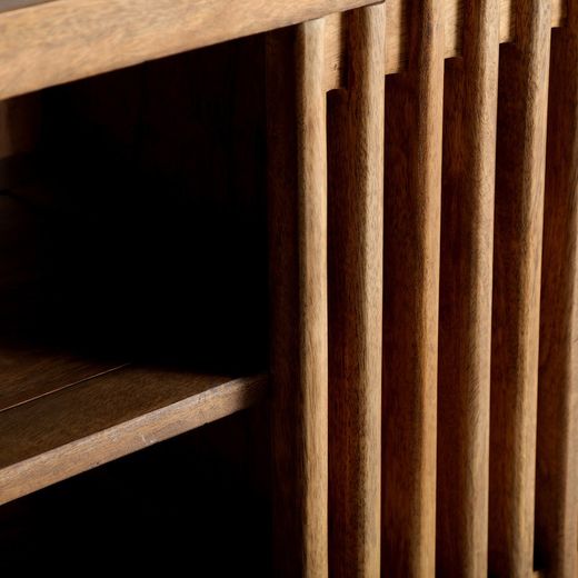 Mango wood sideboard in natural, 121 x 36 x 61 cm | Trevoux