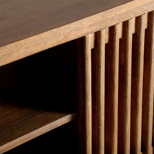 Mango wood sideboard in natural, 121 x 36 x 61 cm | Trevoux