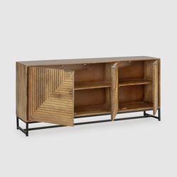 Mangohouten dressoir in naturel, 170 x 40 x 79 cm | Nereïde
