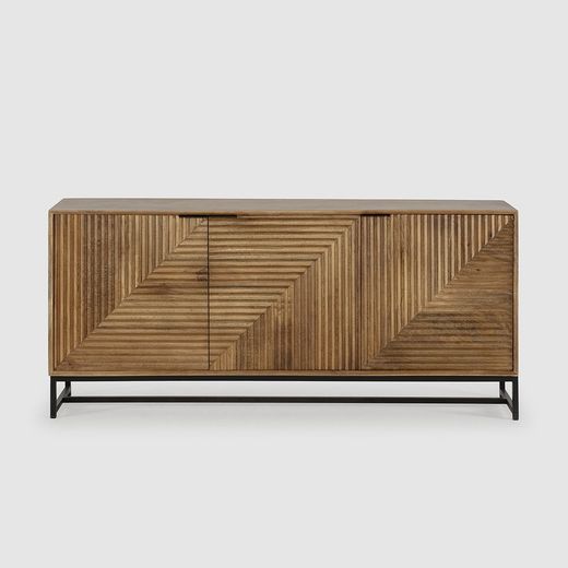 Mangohouten dressoir in naturel, 170 x 40 x 79 cm | Nereïde