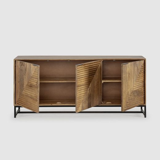 Mangohouten dressoir in naturel, 170 x 40 x 79 cm | Nereïde