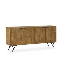 Aparador em madeira de mangueira com acabamento natural, 175 x 40 x 78 cm | Priya