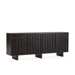 Buffet en bois de manguier noir, 200 x 40 x 80 cm | Inaya