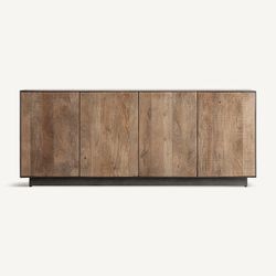 Aparador de madera de mango y metal en marrón y negro, 200 x 44 x 82 cm | Krefeld