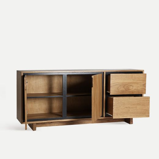 Aparador de madera de mindi en color natural, 170 x 40 x 75 cm | Osby