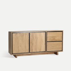 Aparador de madera de mindi en color natural, 170 x 40 x 75 cm | Osby