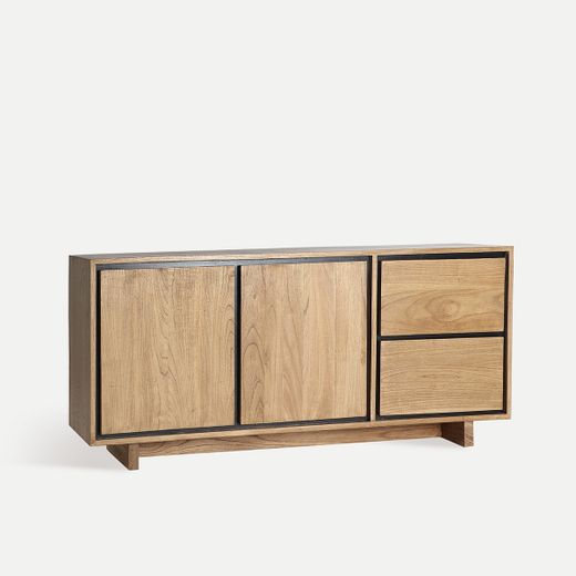 Aparador de madera de mindi en color natural, 170 x 40 x 75 cm | Osby