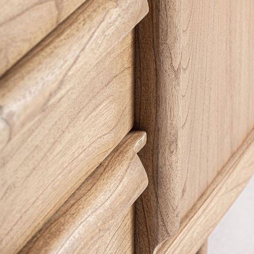 Aparador de madera de mindi en color natural, 180 x 42 x 78 cm | Nyry