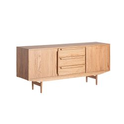 Aparador de madera de mindi en color natural, 180 x 42 x 78 cm | Nyry