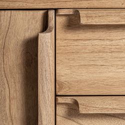 Aparador de madera de mindi en color natural, 180 x 42 x 78 cm | Nyry