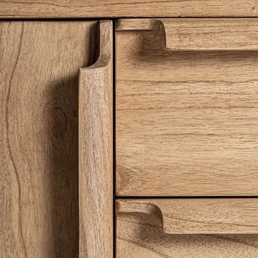 Aparador de madera de mindi en color natural, 180 x 42 x 78 cm | Nyry