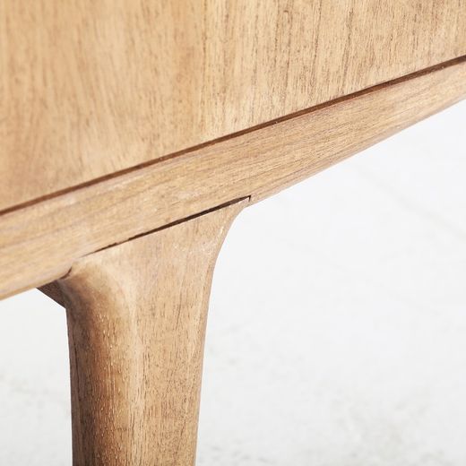 Mindi wood sideboard in natural, 150 x 37 x 110 cm | Slough